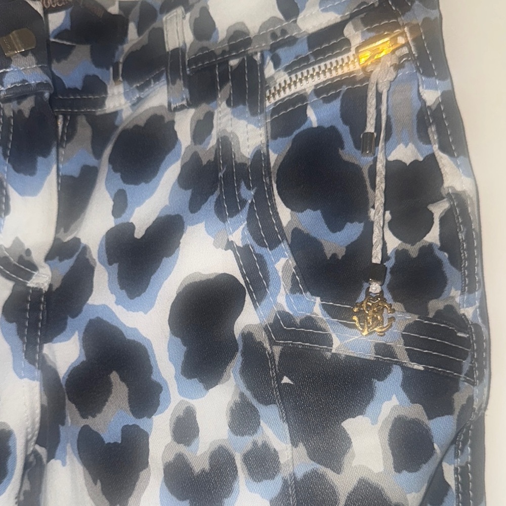 Roberto Cavalli Blue Leopard Print Women's Jeans